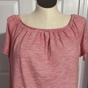 Scoop Neck Striped Women's Top